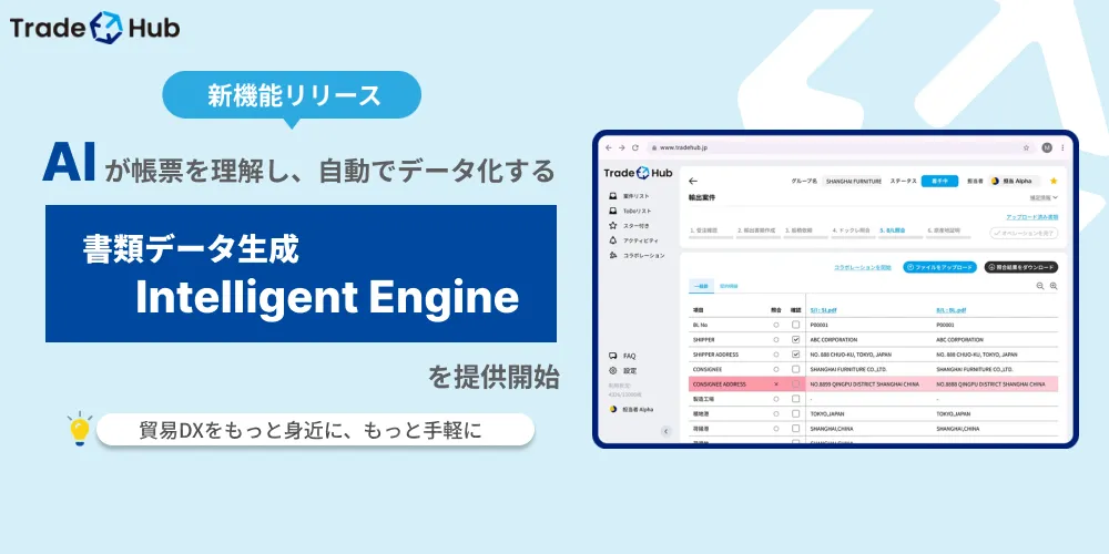 貿易プラットフォーム「Trade Hub」に新機能「Intelligent Engine」を追加