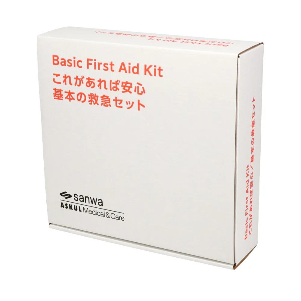 「これがあれば安心 基本の救急セット」の薄型紙箱