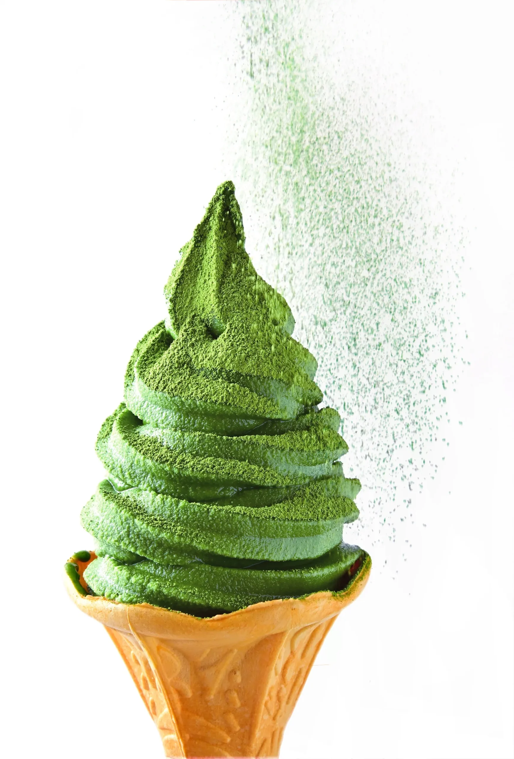 粉かけ宇治抹茶ソフトクリーム