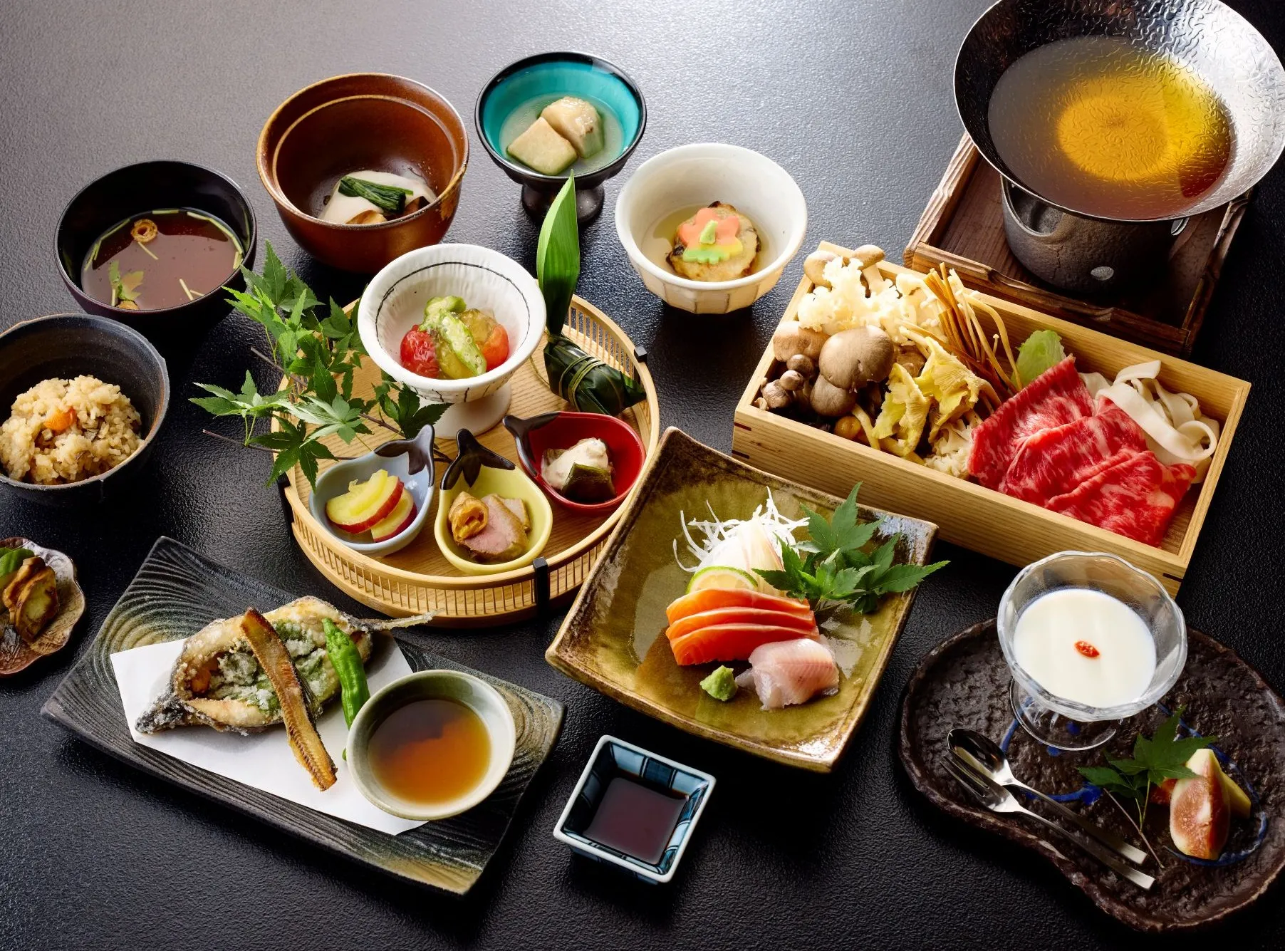 季節の創作和食コースの品々