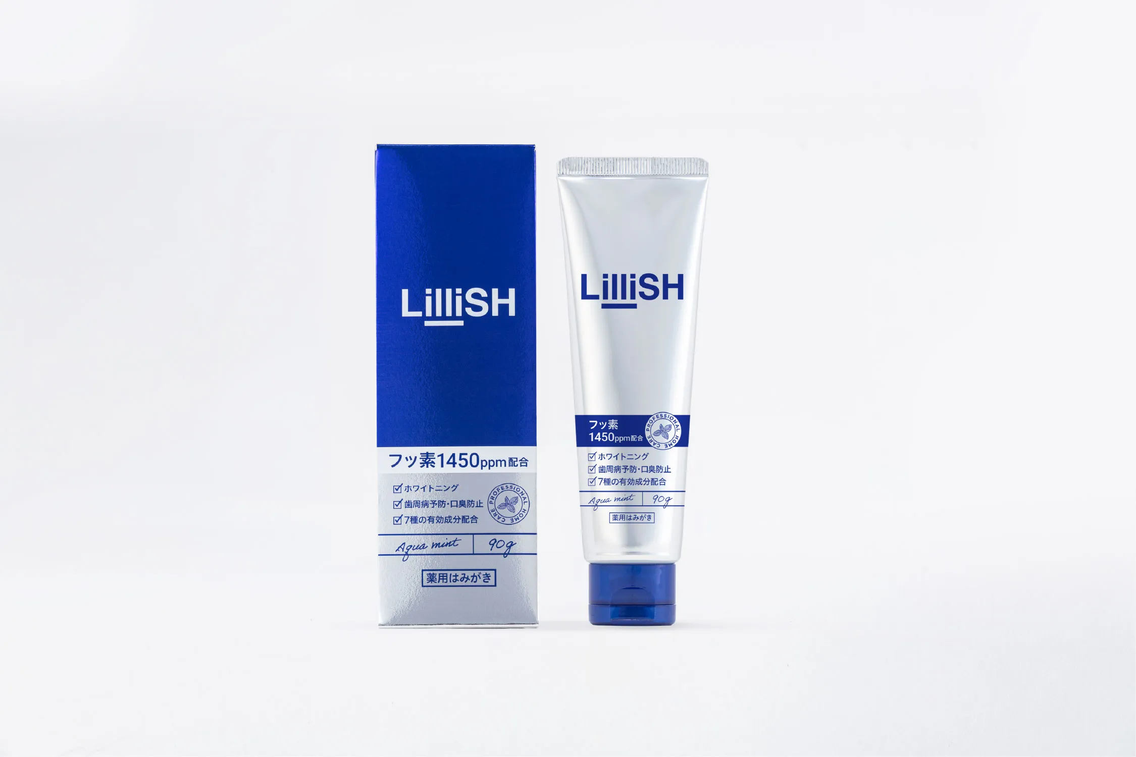 LilliSH薬用ジェル歯磨きの外箱とチューブ