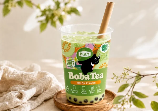 【写真】プーリータピオカドリンク(BobaTea) 「メロン」イメージ