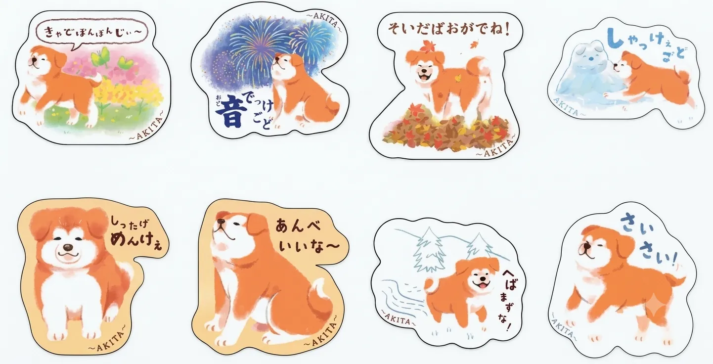 購入特典のオリジナルステッカー8種