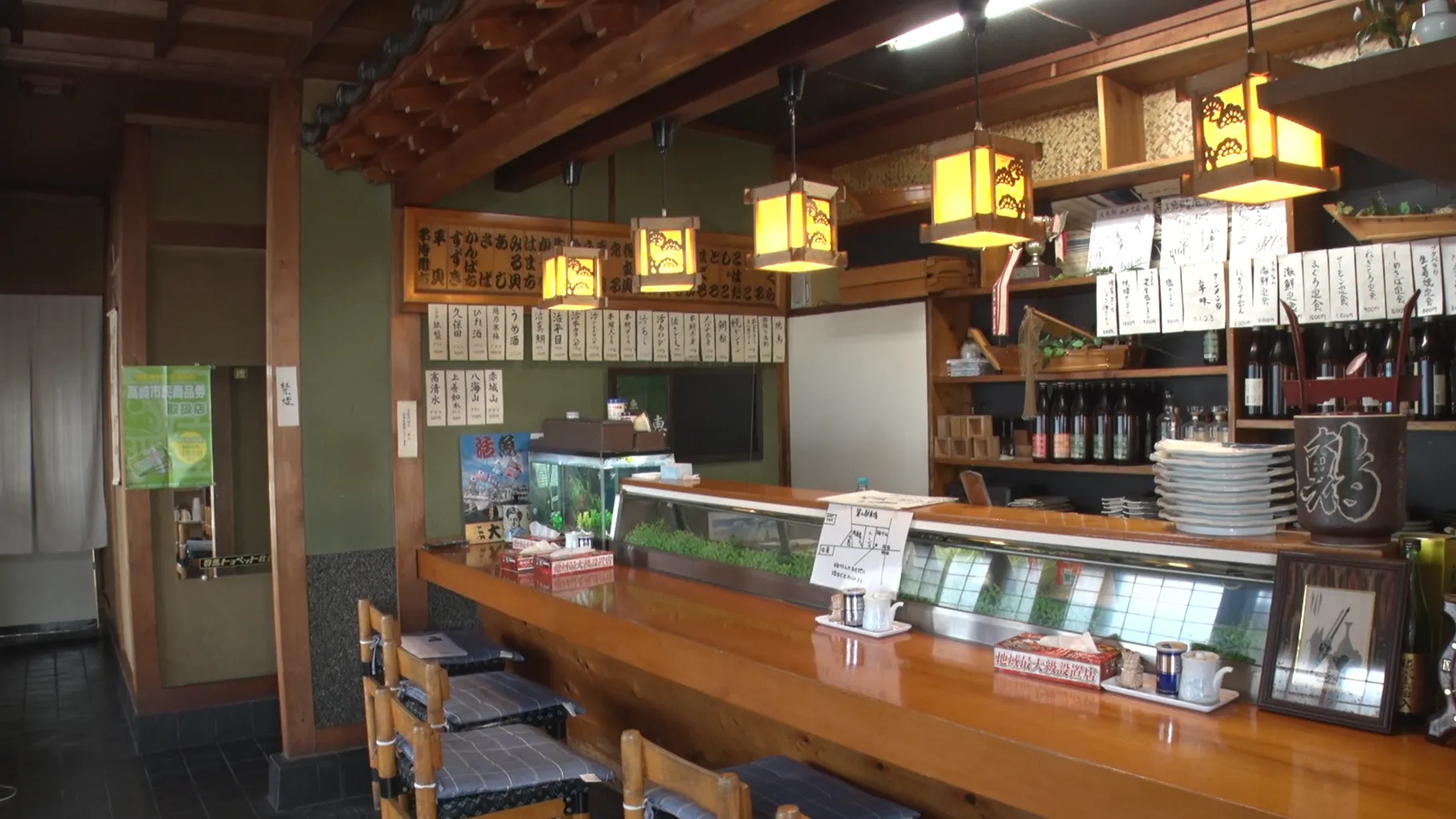 老舗すし店「大恵鮨」の店内