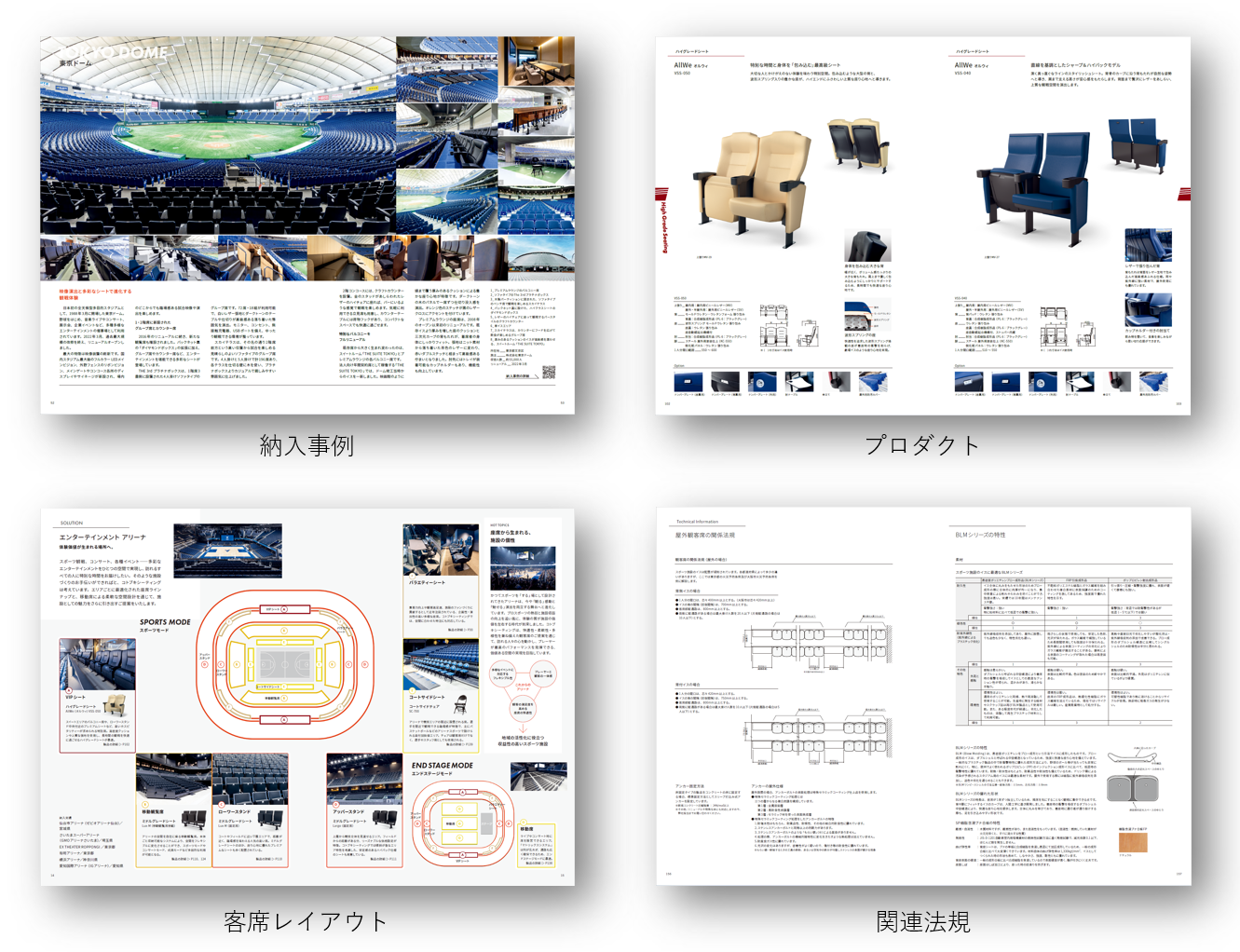 「Stadium&Arena」誌面サンプル(東京ドーム納入事例・AllWeオルヴィ製品紹介)