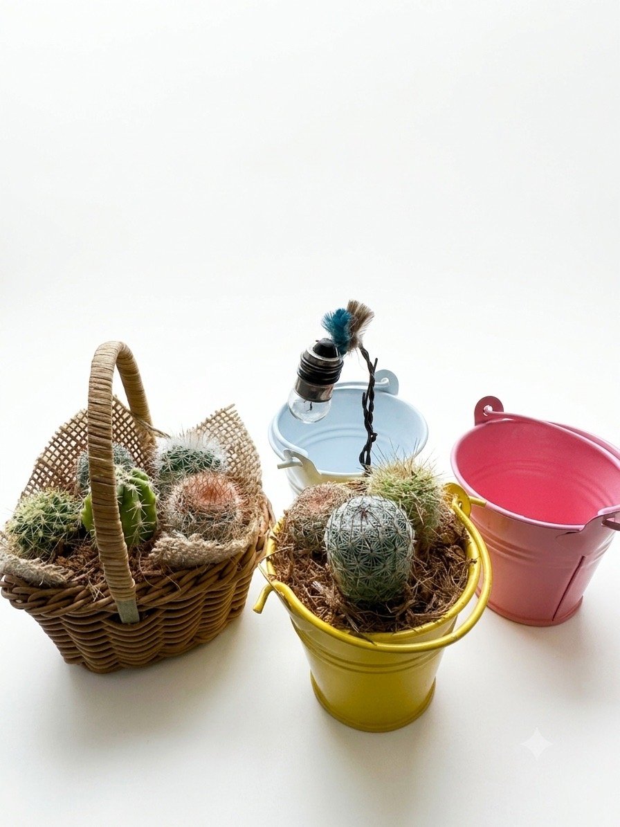 サボテン寄せ植えワークショップの作品