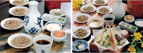 皿そばと薬味の盛り合わせ