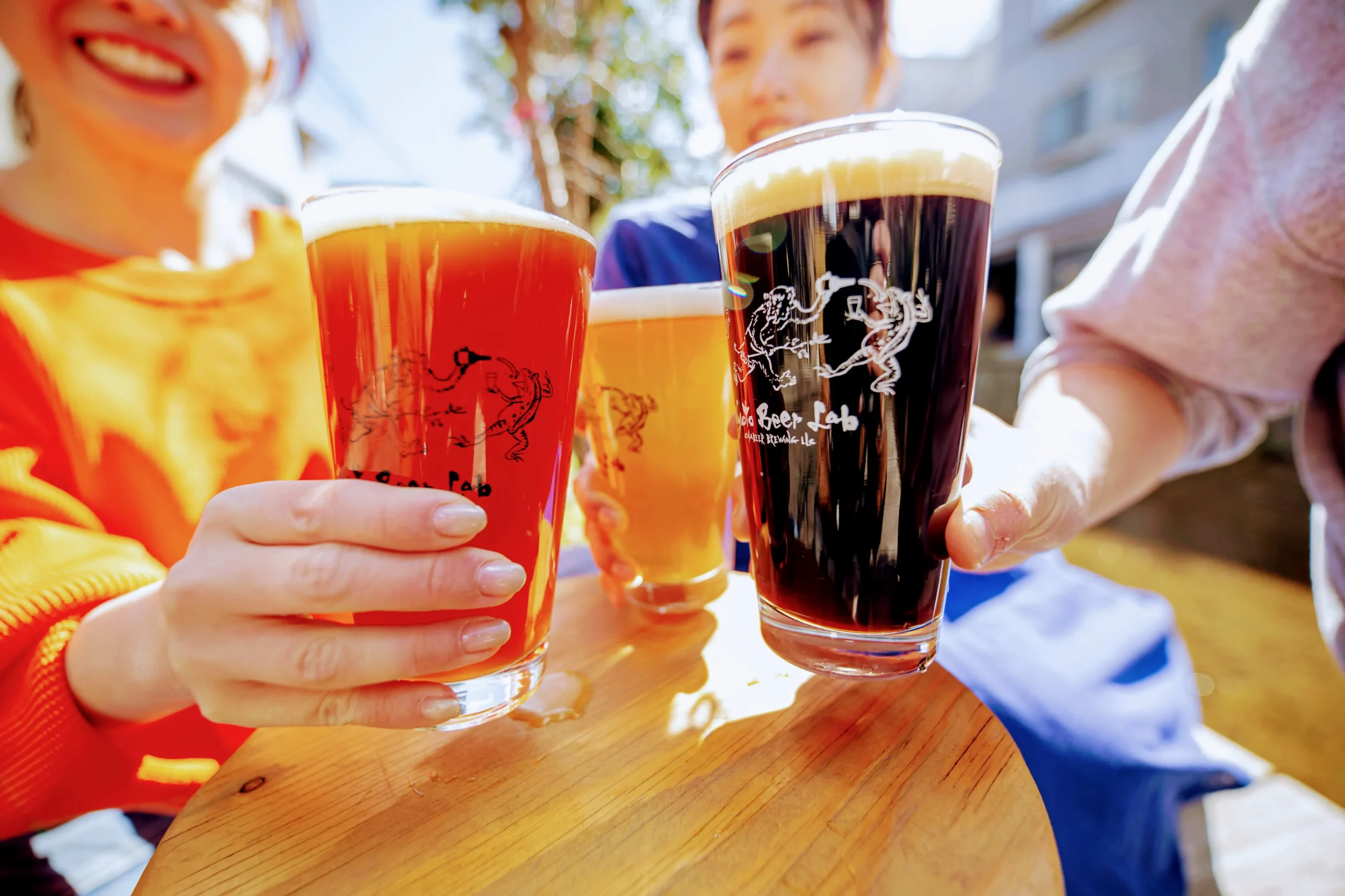 「Beer Lab」ロゴ入りグラスでの飲み比べ