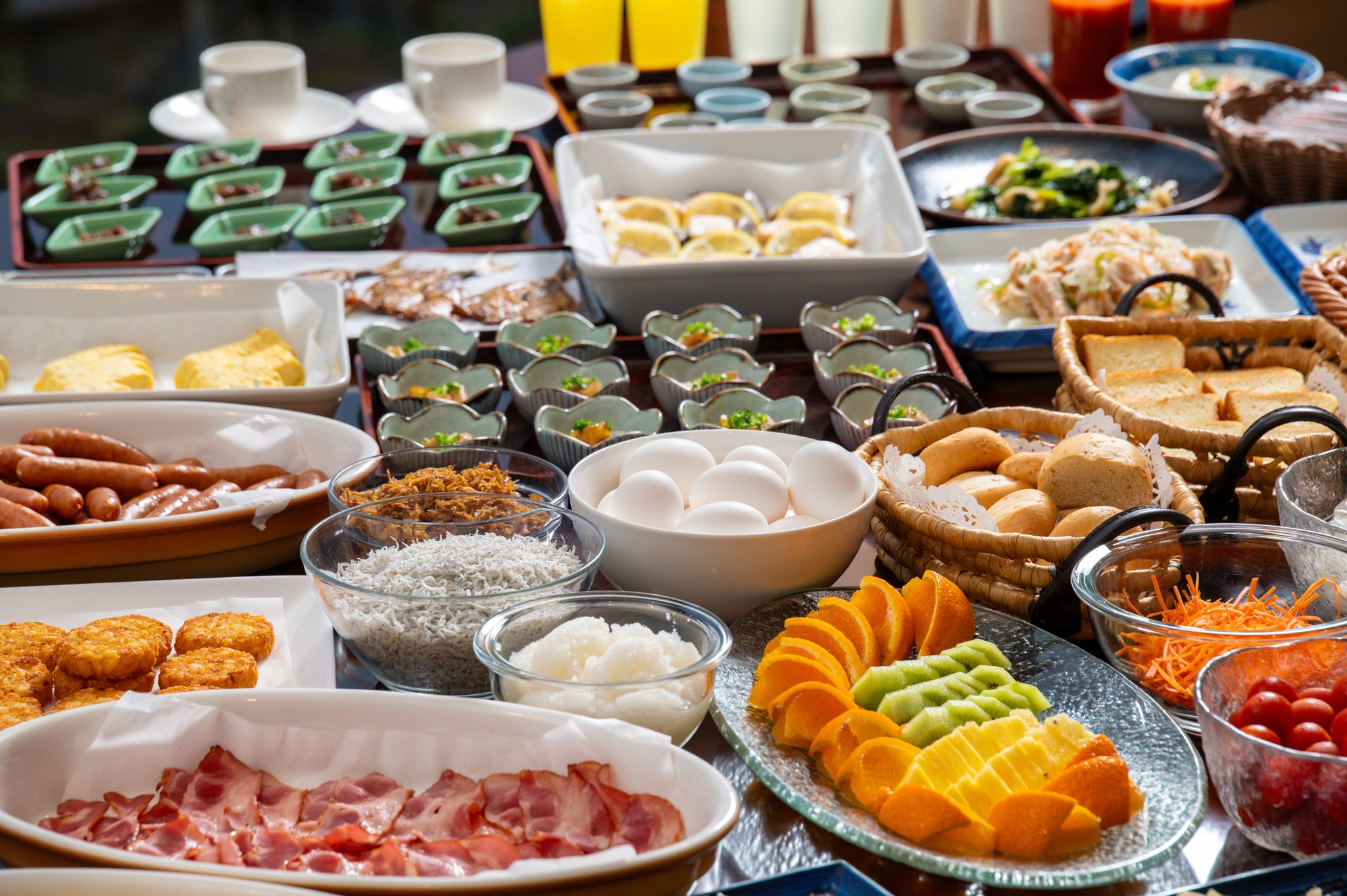 朝食バイキングの料理