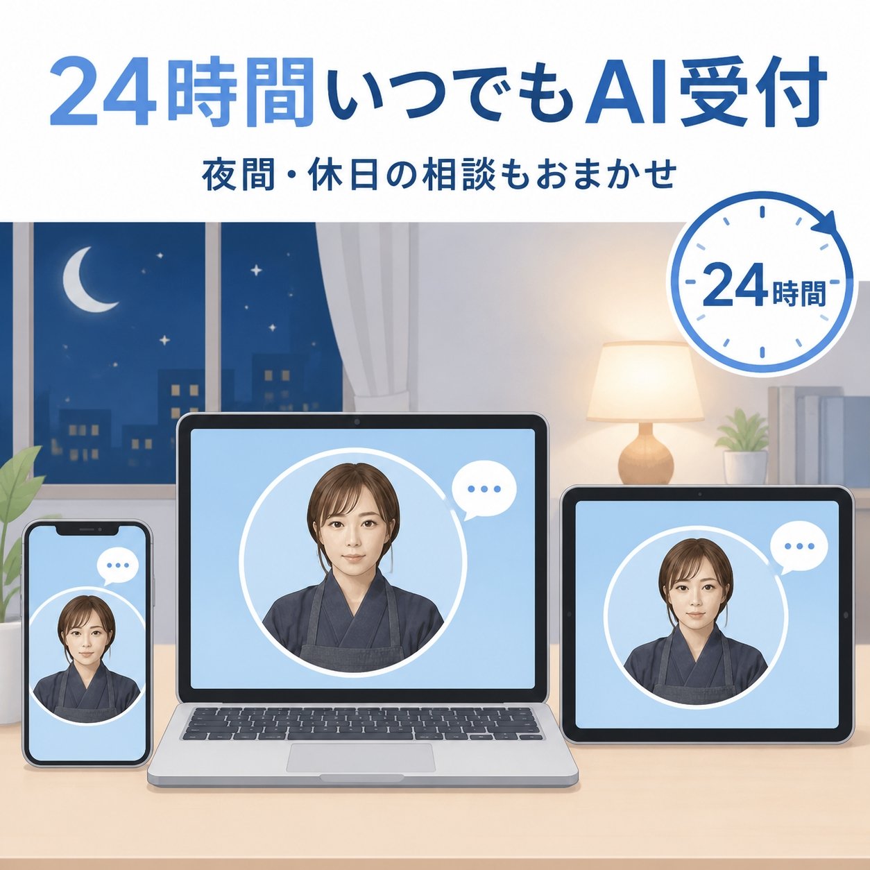 夜間でも複数端末で応答する「AI Pilot」のイメージ