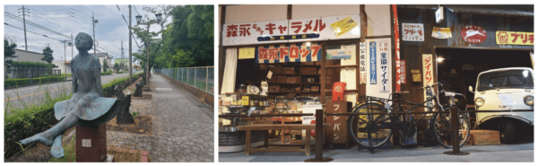 アート作品が並ぶ街並みやレトロな博物館が会場となります
