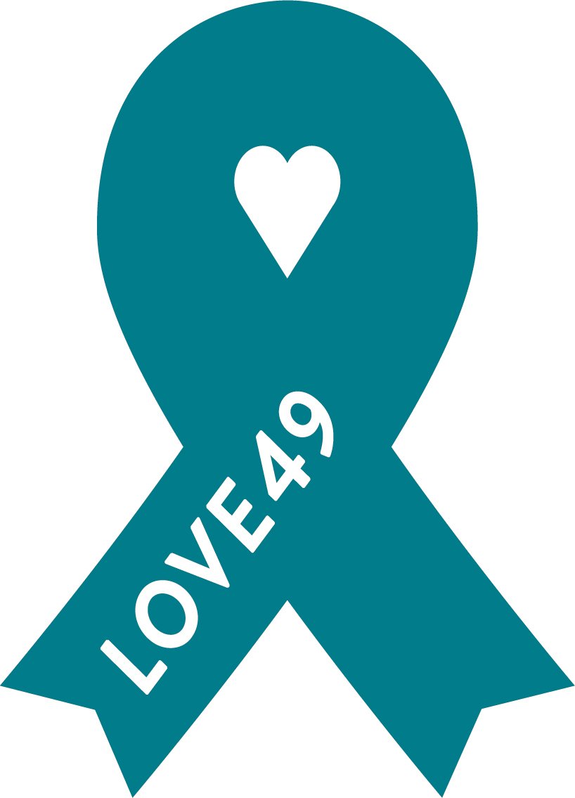 LOVE49のティールリボンロゴ