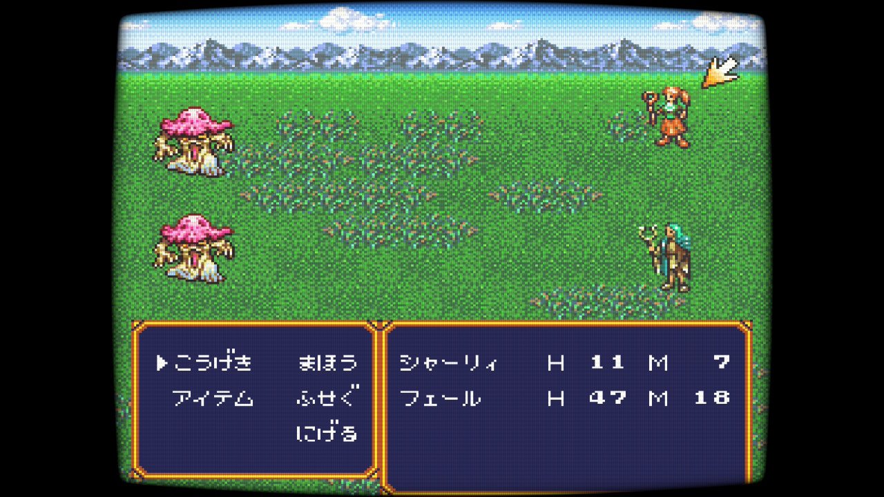 戦闘コマンドを選ぶシャーリィ
