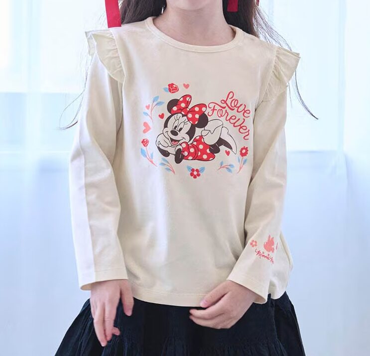 肩フリル長袖Ｔシャツ　ミニー
