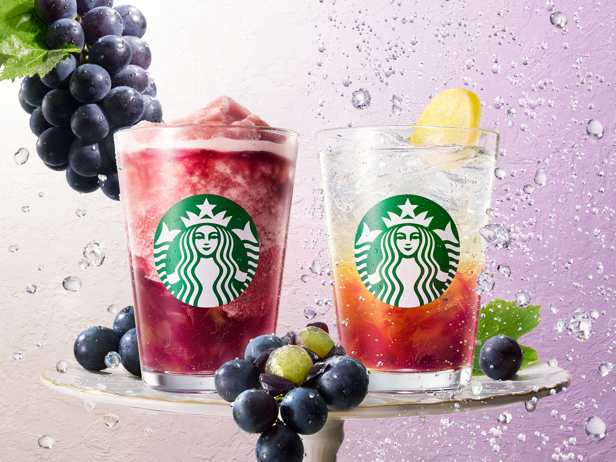 スターバックス「芳醇 巨峰 フローズン ティー/チラックス ソーダ 巨峰」