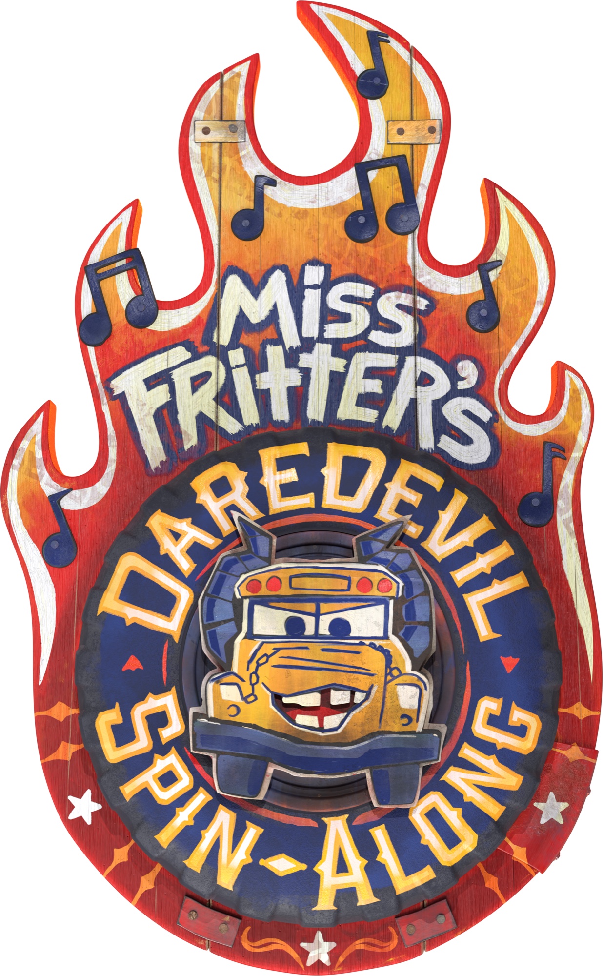 Miss Fritter’s Daredevil Spin-Along ロゴ
