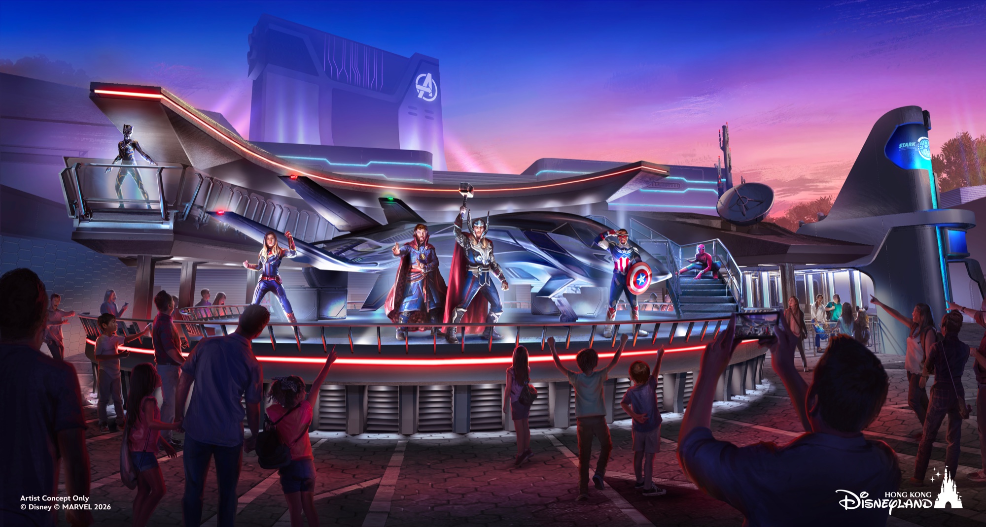 香港ディズニーランド アベンジャーズ・パビリオンのコンセプトアート