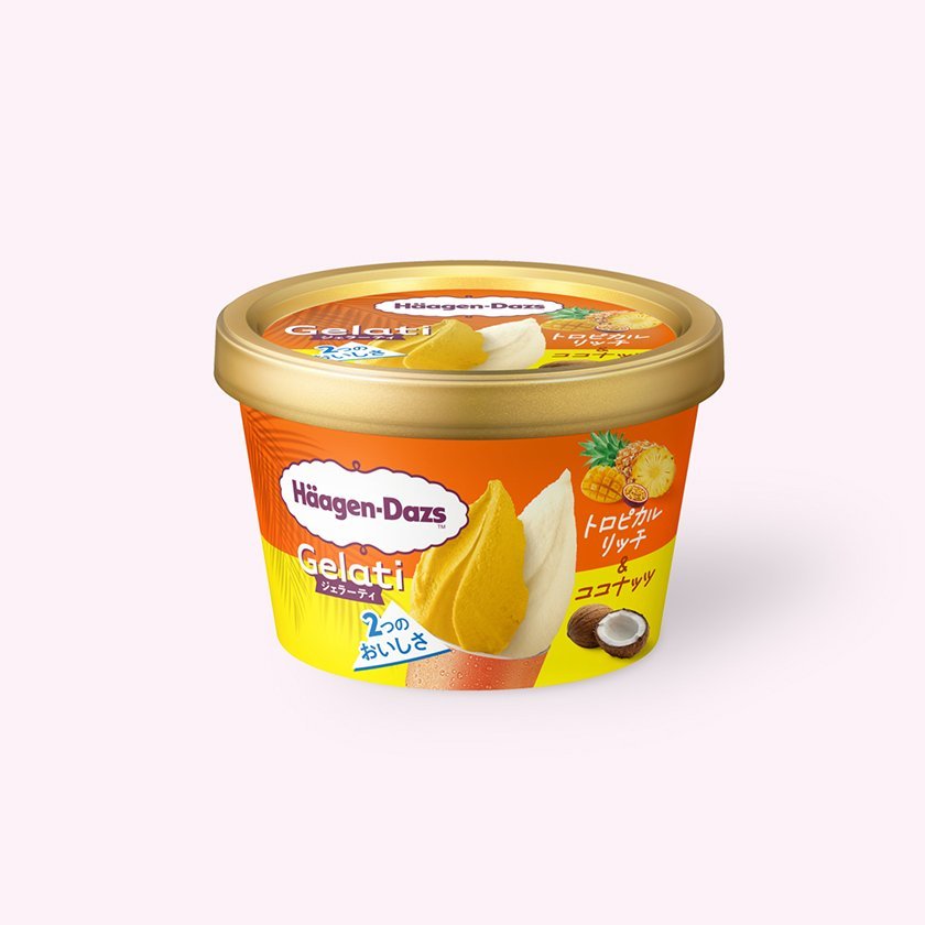 ミニカップ Gelati「トロピカルリッチ&ココナッツ」のパッケージ