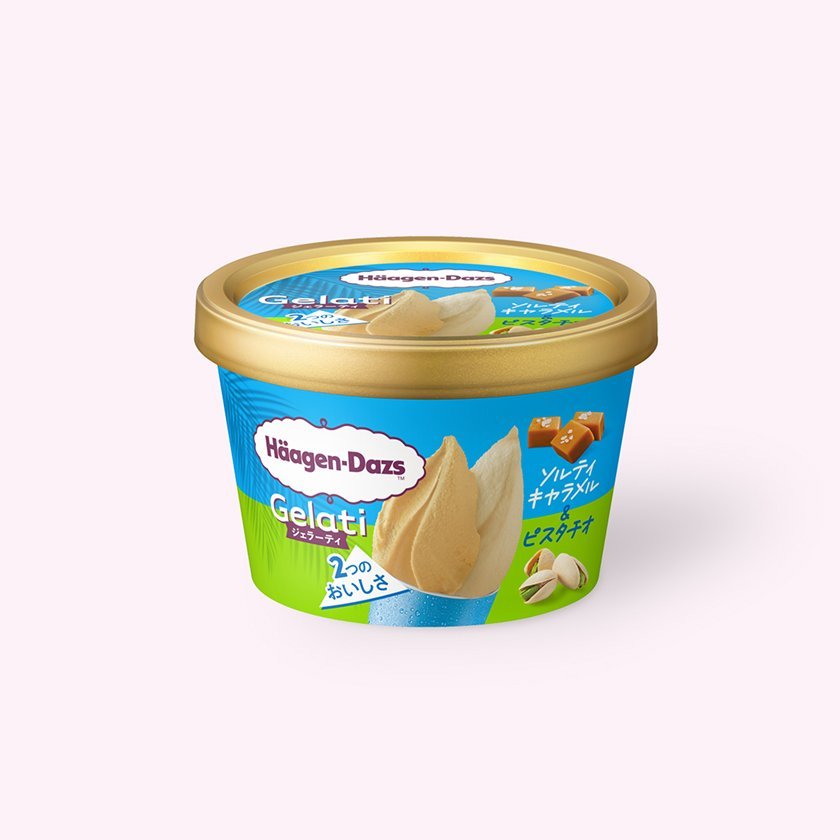 ミニカップ Gelati「ソルティキャラメル&ピスタチオ」のパッケージ