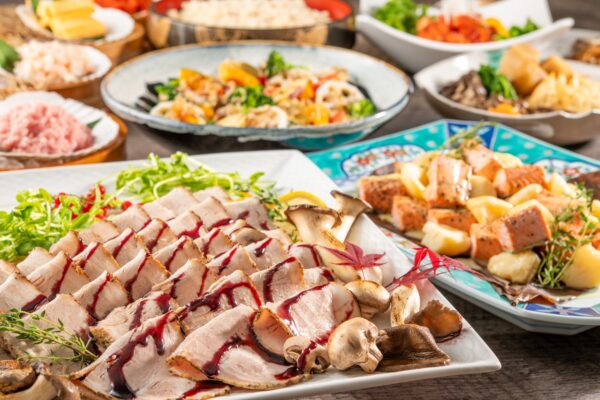 秋田の秋ビュッフェの料理集合