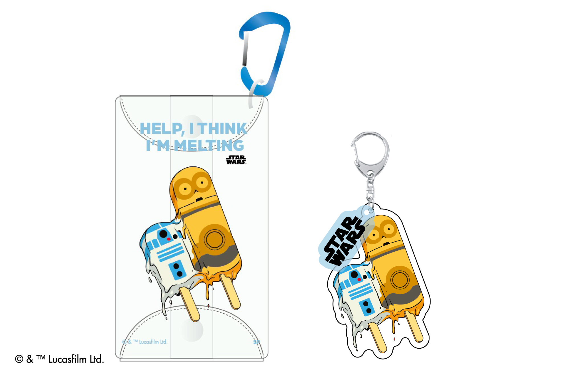 C-3PO＆R2-D2／アイスクリーム／ビニールポーチ・アクリルキーホルダー