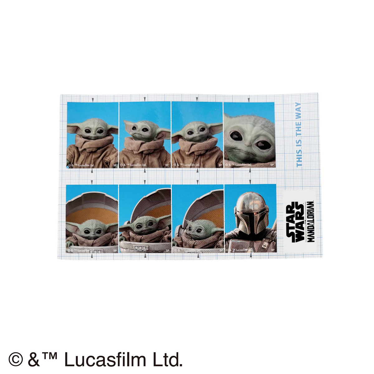 STAR WARS 証明写真風ステッカー マンダロリアン グローグー