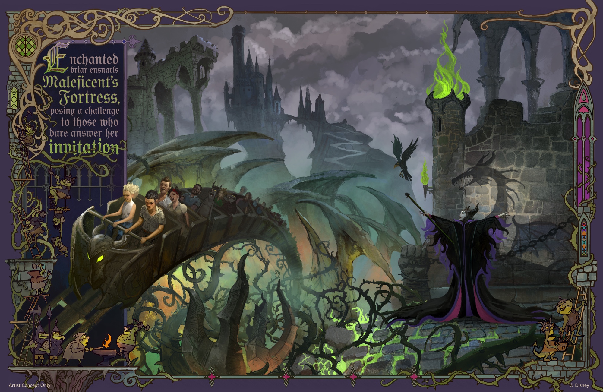 Villains Land マレフィセントのアトラクションのコンセプトアート