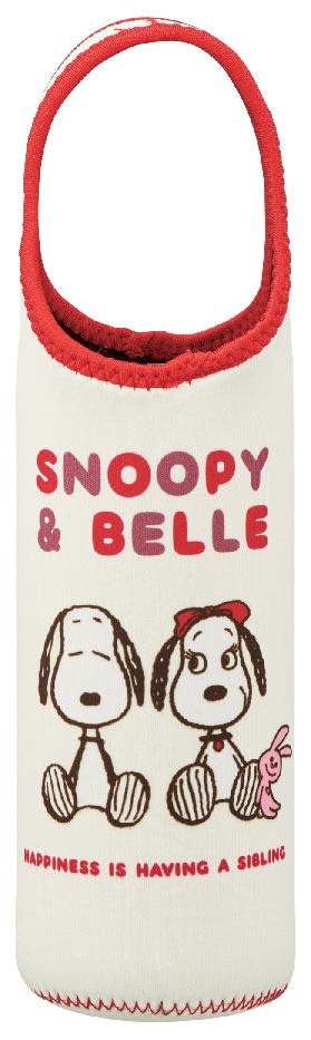 スケーター SNOOPY&BELLE ウエット素材ペットボトルカバー シンプル柄