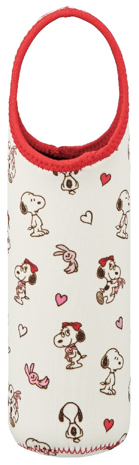 スケーター SNOOPY&BELLE ウエット素材ペットボトルカバー チラシ柄