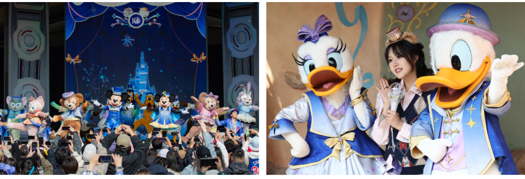 10周年の特別な衣装を着たディズニーの仲間たち