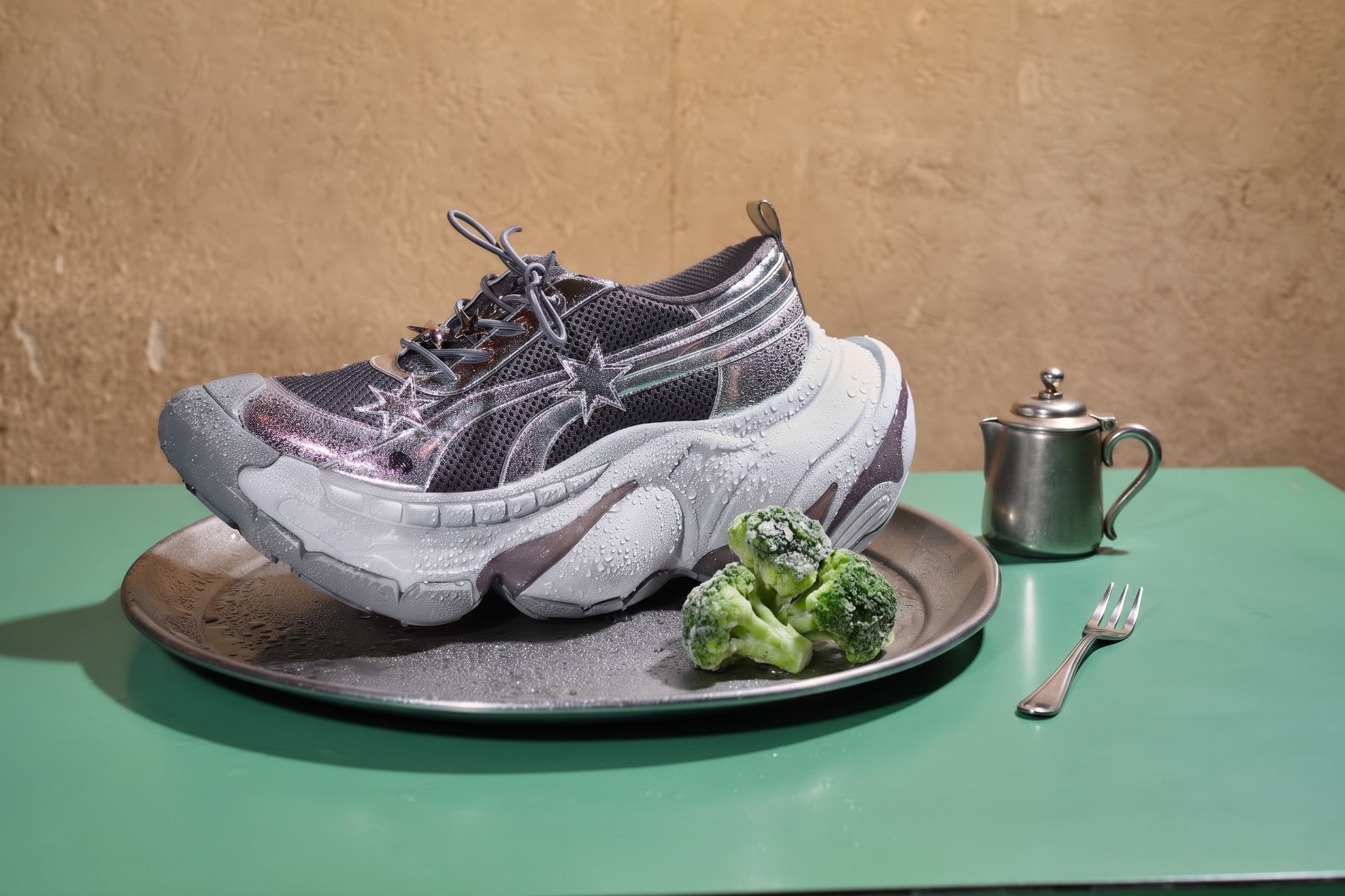 Bold hexagram Kicks ( Gray × Silver )