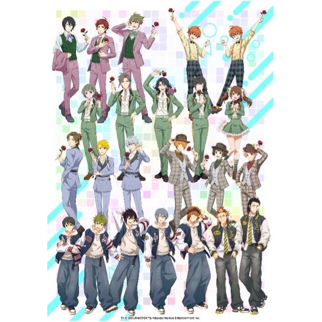 レトロスーツ姿のユニット別衣装で描かれた「アイドルマスター SideM」キャラクターたち