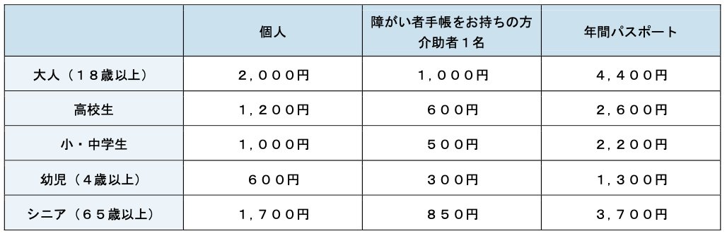 うみがたり通常料金表