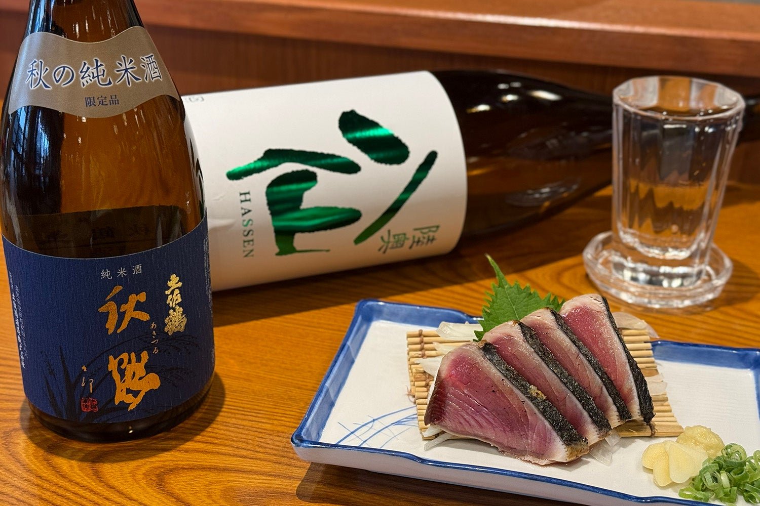 ひやおろし2種と戻り鰹タタキ