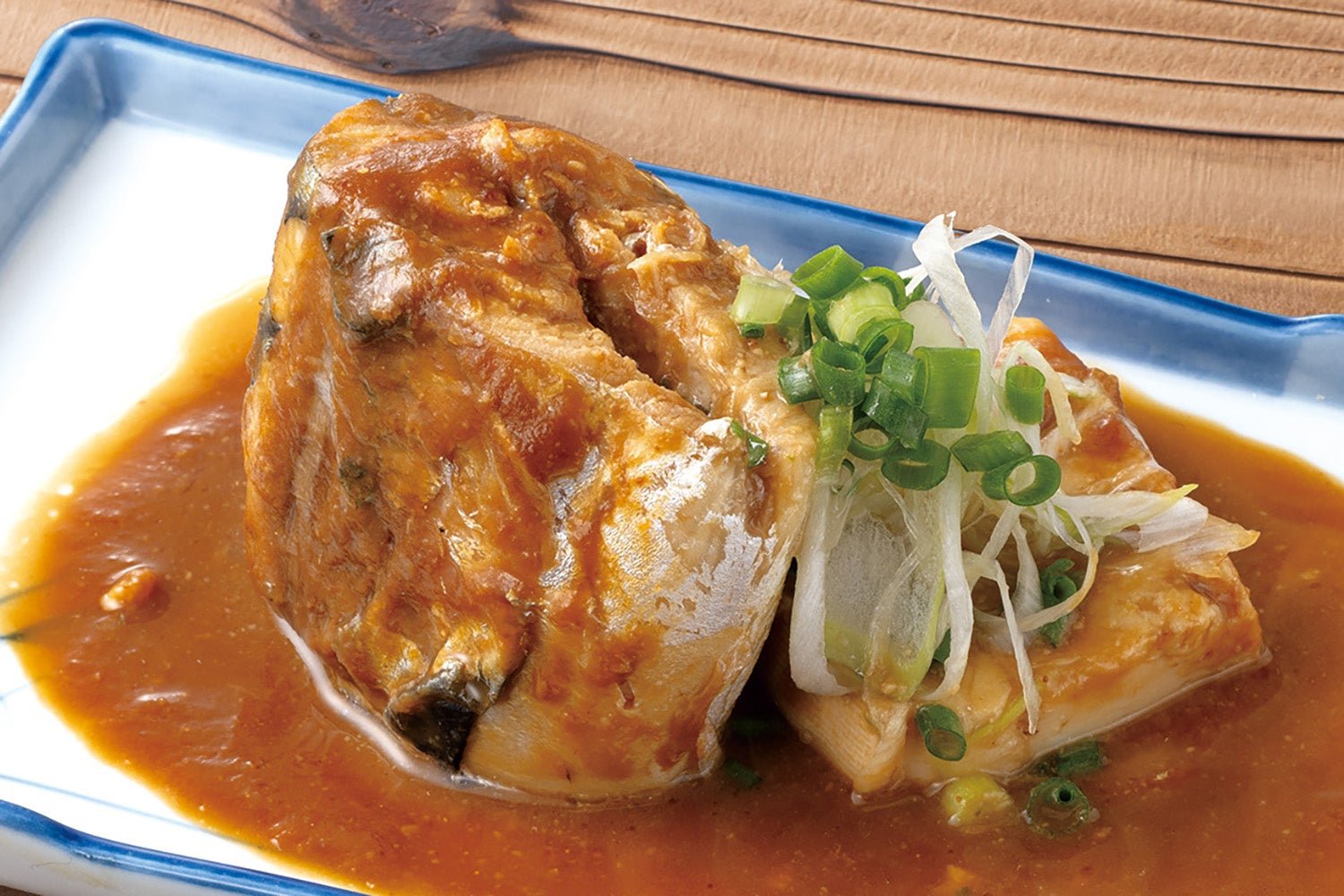 筒切りさばの味噌煮とネギ