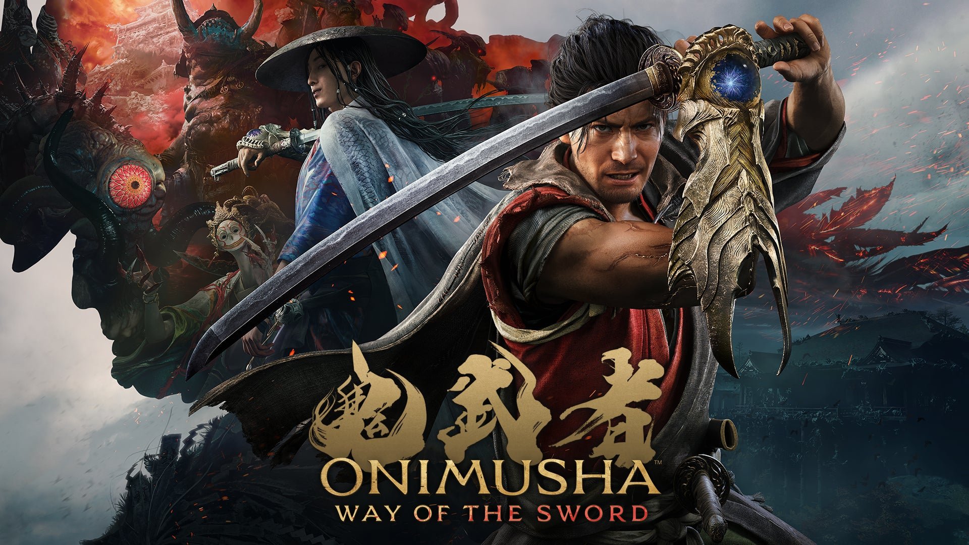 刀を構える主人公・宮本武蔵のアクションシーン