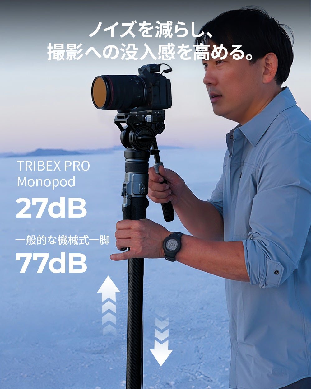 TRIBEX PRO モノポッドの静音性