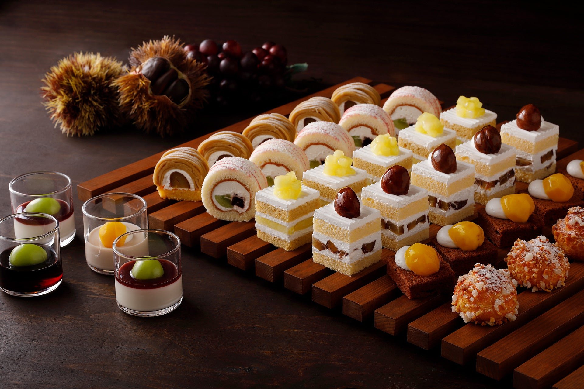 スーパースイーツビュッフェ～栗とぶどう～の栗とぶどうスイーツ