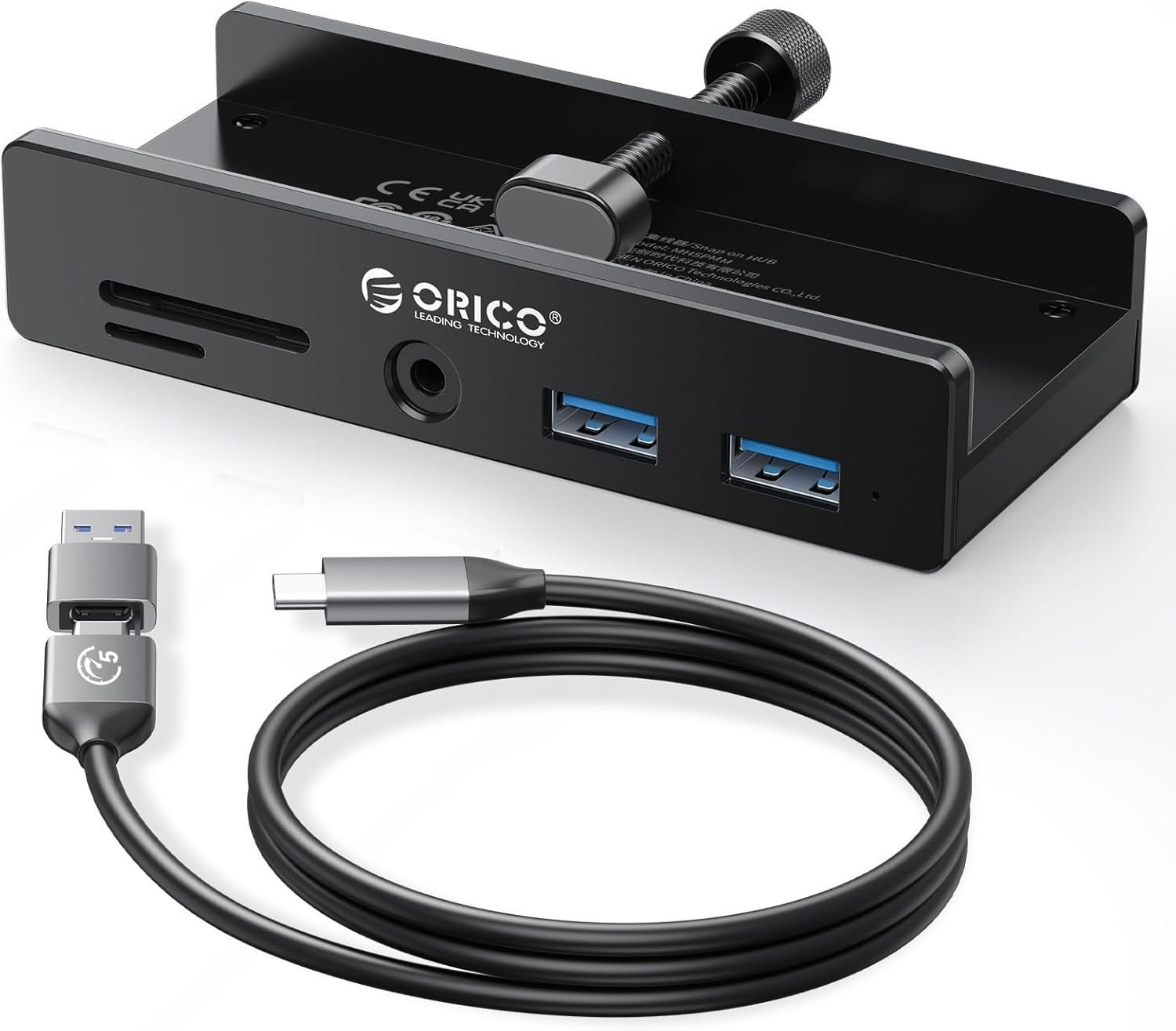 ORICO「クランプ固定式5-in-1 USB-Cハブ」