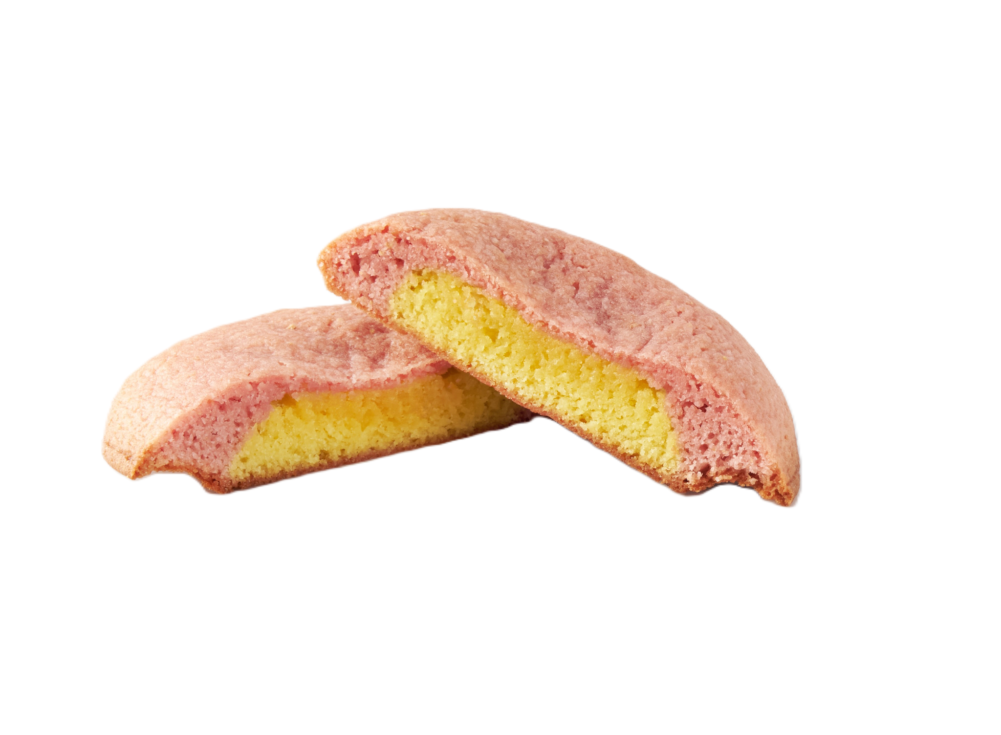 お店で焼いた さつまいもみたいなクッキー 断面の二層構造