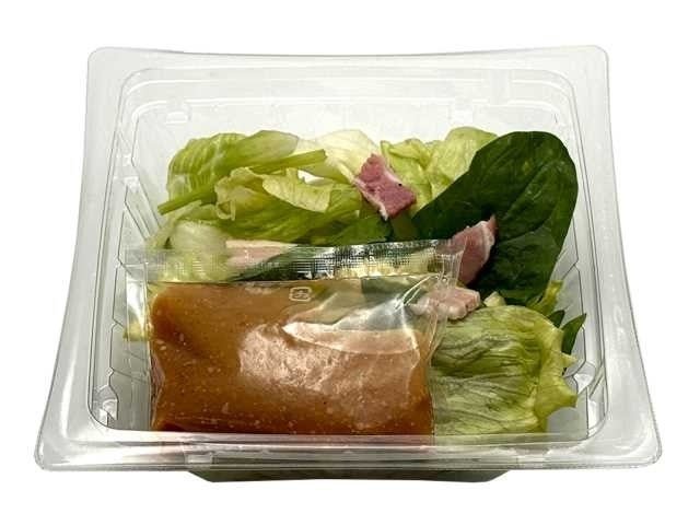 「レタスとほうれん草のサラダ」すりおろし野菜ドレッシング付き