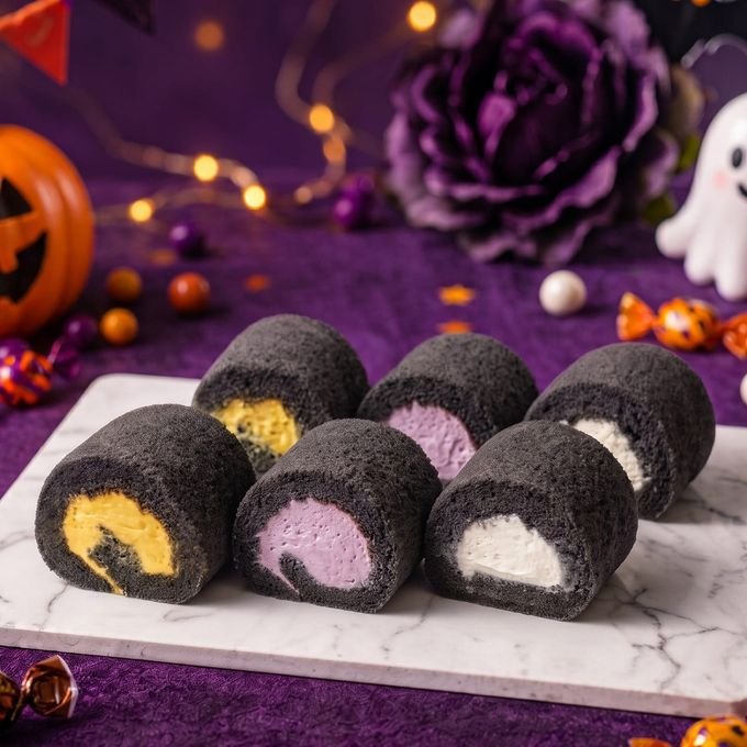 ハロウィンミニロールケーキタワー