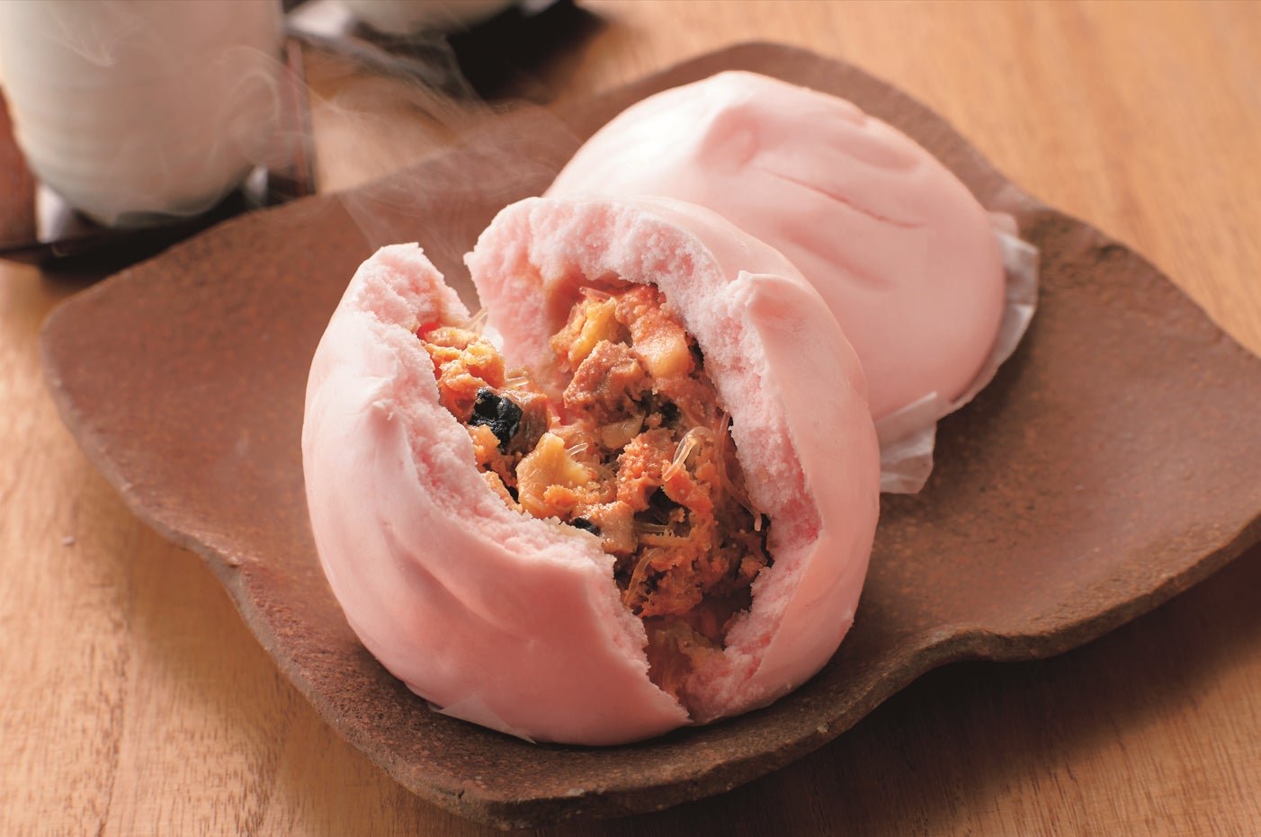 明太豚まんの断面
