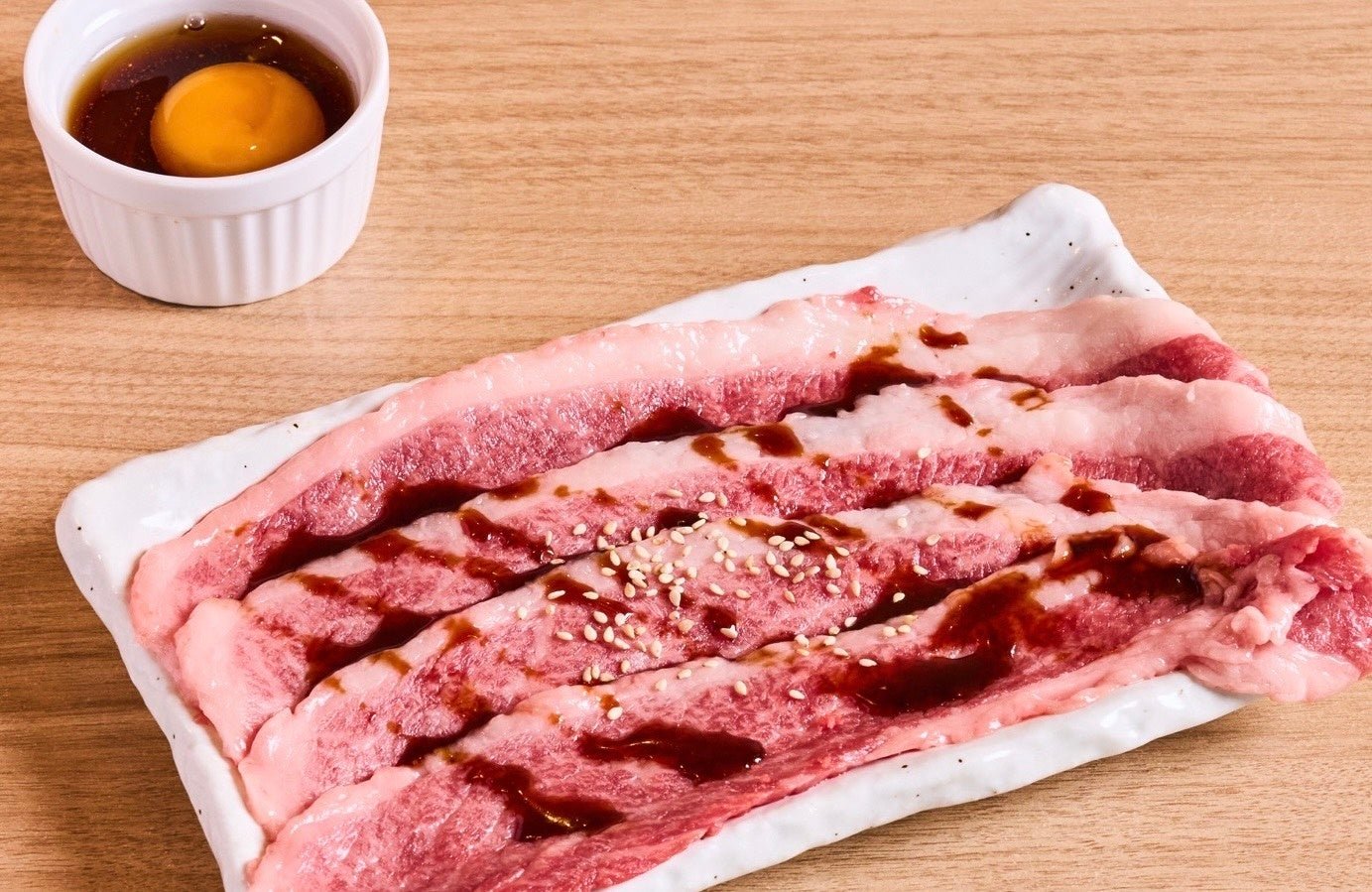 牛すき焼き 卵に絡ませて