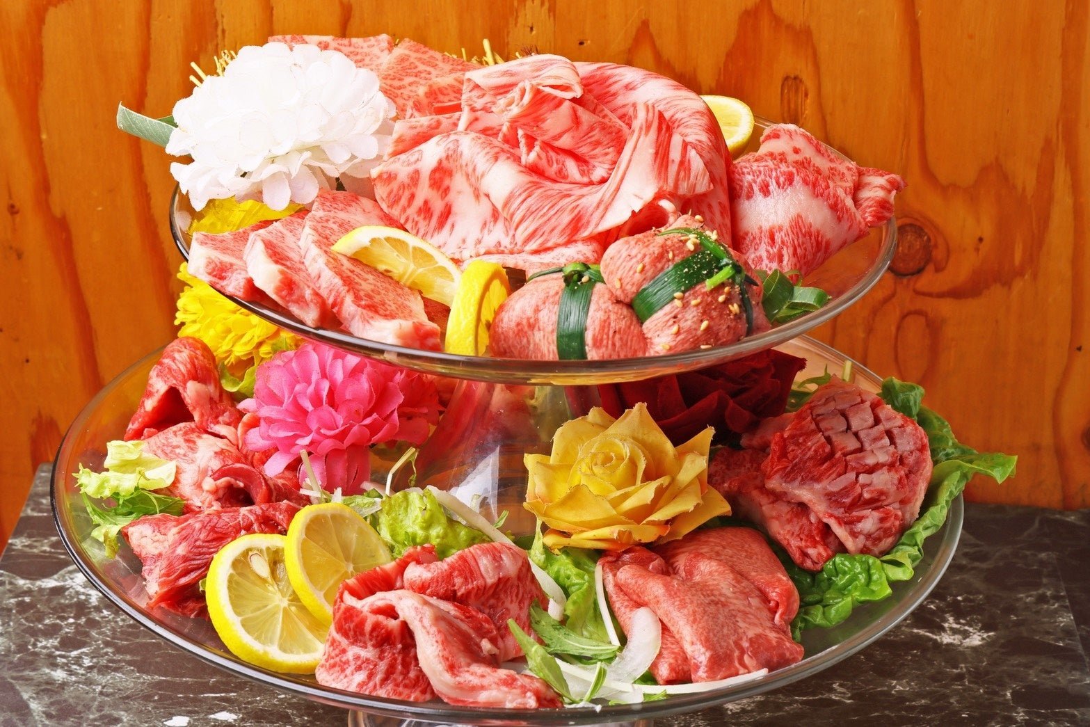 和牛堪能コースの肉料理