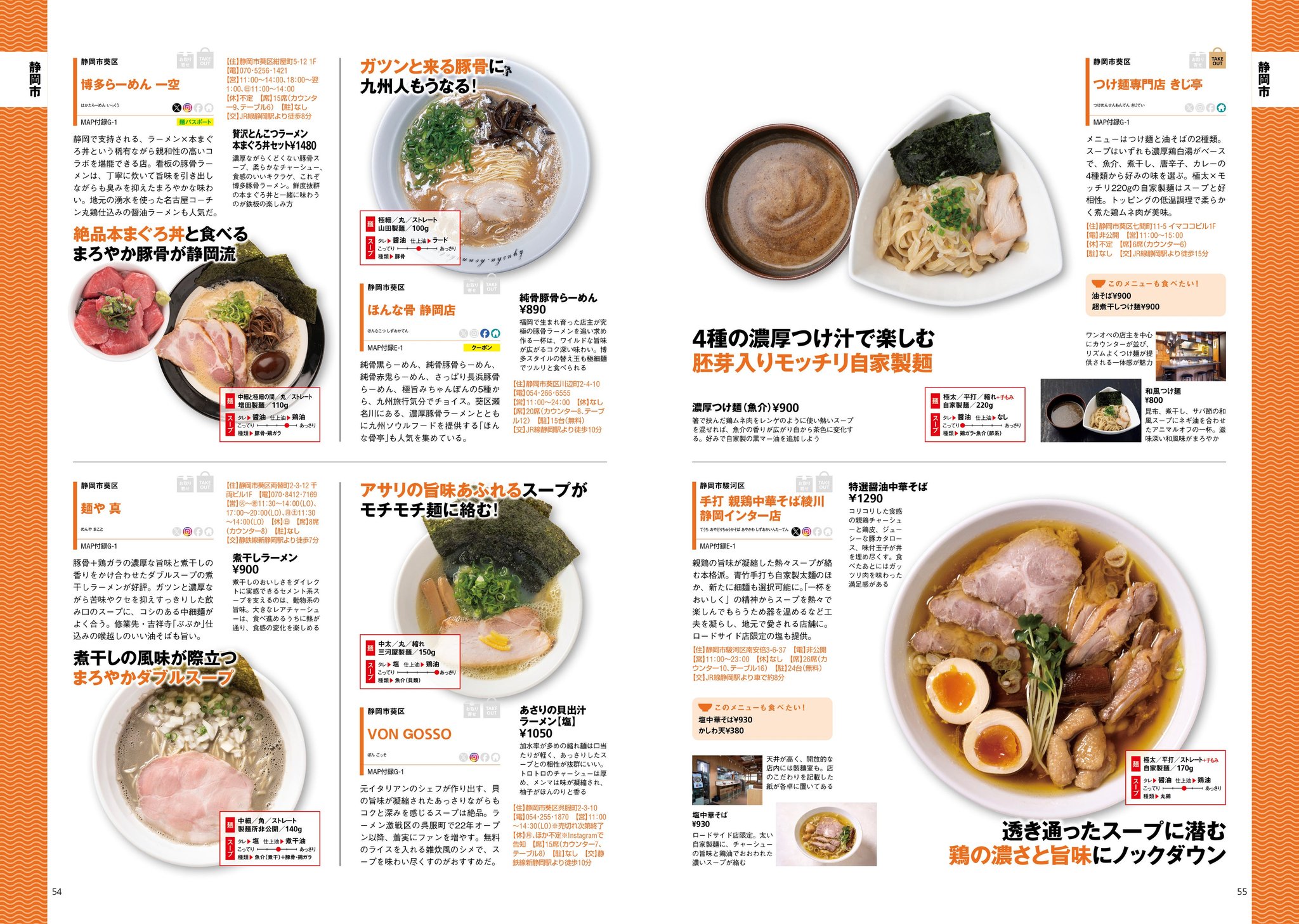 静岡各地の旨い店を掲載