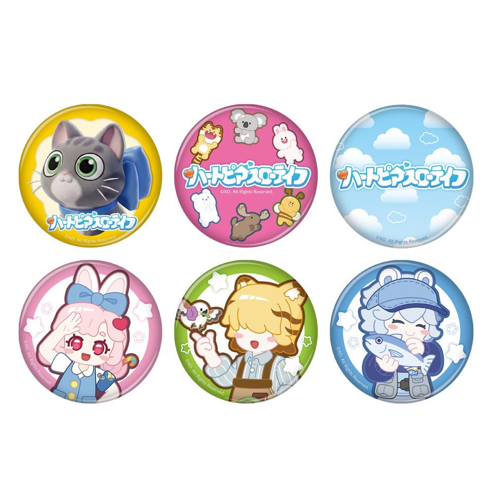 ハートピアスローライフ×ヴィレッジヴァンガード 缶バッジ全6種
