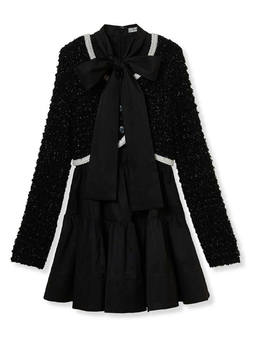 「カーデセットアメスリワンピース」（BLK）
