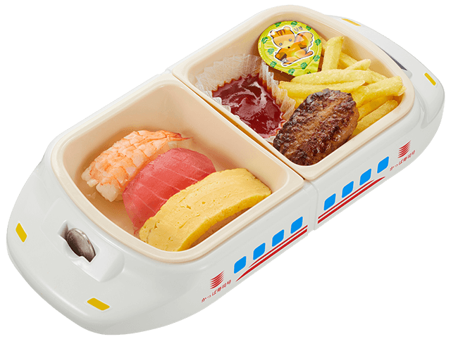 ■カプセルトイコイン付きおこさまメニュー / 『おこさまにぎりとハンバーグセット』540円（税込）～