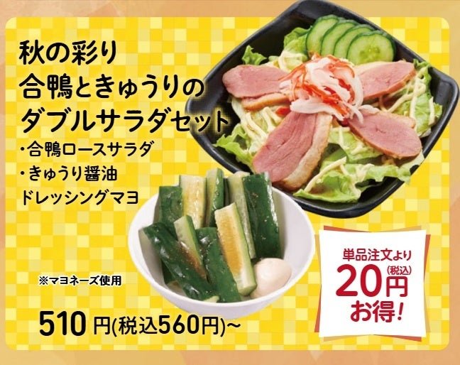 秋の彩り 合鴨ときゅうりのダブルサラダセット